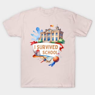 School's out, I survived school! Class of 2024, graduation gift, teacher gift, student gift. T-Shirt